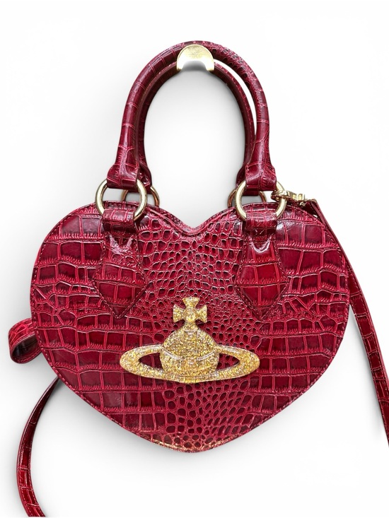 Vivienne Westwood Handbags - Vivienne Westwood Vintage Chancery Orb Heart Bag Red Croc Embossed Crossbody